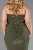 Abendkleid in Übergröße Lang Khaki ABU6097