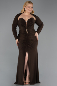 Abendkleid in Übergröße Lang Braun ABU6097
