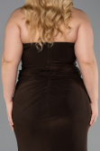 Abendkleid in Übergröße Lang Braun ABU6097