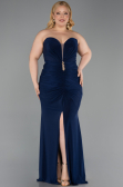 Abendkleid in Übergröße Lang Marineblau ABU6097