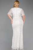 Abendkleid in Übergröße Lang Perlenbesetzt Beige ABU6129