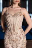 Designer Abendkleid Lang Gold ABU6116