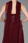 Abendkleid Lang Chiffon Weinrot ABU6150