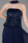 Abendkleid Lang Chiffon Marineblau ABU6150
