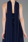 Abendkleid Lang Chiffon Marineblau ABU6150