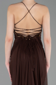 Abschlusskleid Lang Satin Braun ABU6152