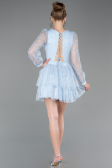 Partykleid Kurz Spitze Eisblau ABK2623