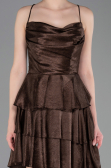 Partykleid Kurz Satin Braun ABK2624