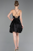 Partykleid Kurz Satin Schwarz ABK2624