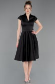 Partykleid Midi Satin Schwarz ABK2626
