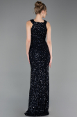 Abendkleid Lang Schuppig Marineblau ABU5135