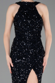 Abendkleid Lang Schuppig Marineblau ABU5135