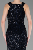 Abendkleid Lang Schuppig Marineblau ABU5135