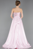 Standesamtkleid Lang Perlenbesetzt Puder ABU6125