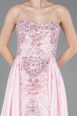 Standesamtkleid Lang Perlenbesetzt Puder ABU6125