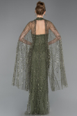 Abendkleid Lang Perlenbesetzt Khaki ABU6154