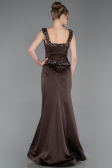Abendkleid im Meerjungfrau-Stil Lang Satin Braun ABU6155