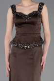 Abendkleid im Meerjungfrau-Stil Lang Satin Braun ABU6155