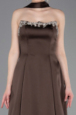 Abendkleid Lang Satin Braun ABU6156