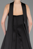 Abendkleid Lang Satin Schwarz ABU6156