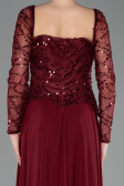 Abendkleid Lang Chiffon Weinrot ABU6157