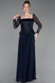 Abendkleid Lang Chiffon Marineblau ABU6157