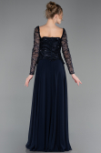 Abendkleid Lang Chiffon Marineblau ABU6157