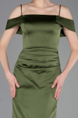 Abschlusskleid Lang Satin Khaki ABU6158