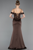 Abschlusskleid Lang Satin Braun ABU6158