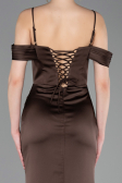 Abschlusskleid Lang Satin Braun ABU6158