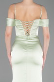 Abschlusskleid Lang Satin Minzgrün ABU6158