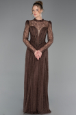 Abschlusskleid Lang Spitze Braun ABU6160