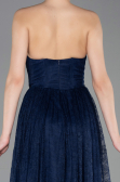 Abschlusskleid Lang Spitze Marineblau ABU6160