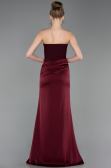 Abschlusskleid Lang Satin Weinrot ABU6096