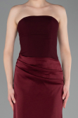Abschlusskleid Lang Satin Weinrot ABU6096
