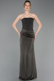 Abschlusskleid Lang Satin Khaki ABU6096
