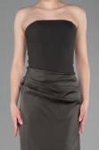 Abschlusskleid Lang Satin Khaki ABU6096