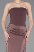 Abschlusskleid Lang Satin Braun ABU6096