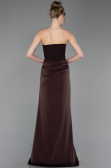 Abschlusskleid Lang Satin Dunkelbraun ABU6096