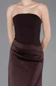 Abschlusskleid Lang Satin Dunkelbraun ABU6096
