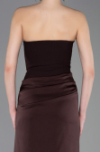 Abschlusskleid Lang Satin Dunkelbraun ABU6096