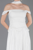 Partykleid Midi Chiffon Weiß ABK2619