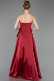 Abschlusskleid Lang Satin Weinrot ABU6130