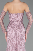 Abendkleid Lang Guipure Spitze Puder ABU6159