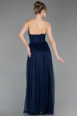 Abschlusskleid Lang Spitze Marineblau ABU6160