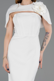 Abendkleid Midi Weiß ABK2628