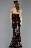 Abendkleid im Meerjungfrau-Stil Lang Braun ABU5721