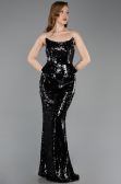 Abendkleid im Meerjungfrau-Stil Lang Schwarz ABU5721