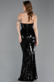 Abendkleid im Meerjungfrau-Stil Lang Schwarz ABU5721