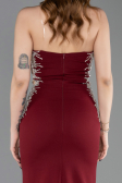 Abendkleid im Meerjungfrau-Stil Lang Weinrot ABU6168